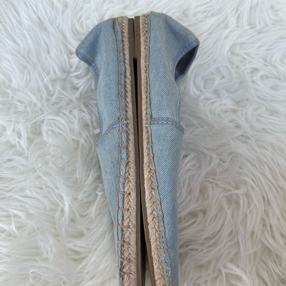Sam Edelman Circus Size 8 Leni Shell Yeah Beach Denim Espadrille Flats Shoes - Picture 4 of 5